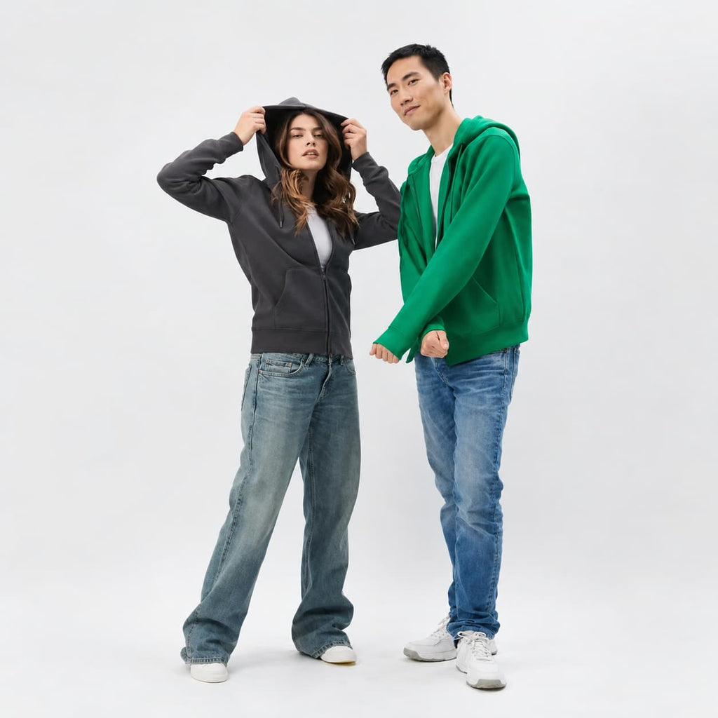 Felpa con Cappuccio e Zip Personalizzabile